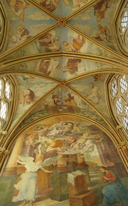 Las bóvedas de la capilla Rayonnant de la Abadía con pinturas renacentistas, siglos XIII-XVI de Francesco Primaticcio